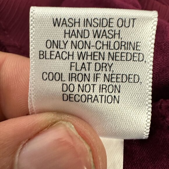 Dana Buchman Womens Size Large Blouse Burgundy Layered Sheer 3/4 Sleeve Top - Picture 5 of 9